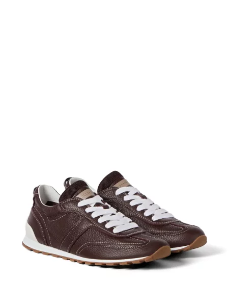 Top Brunello Cucinelli din piele maro