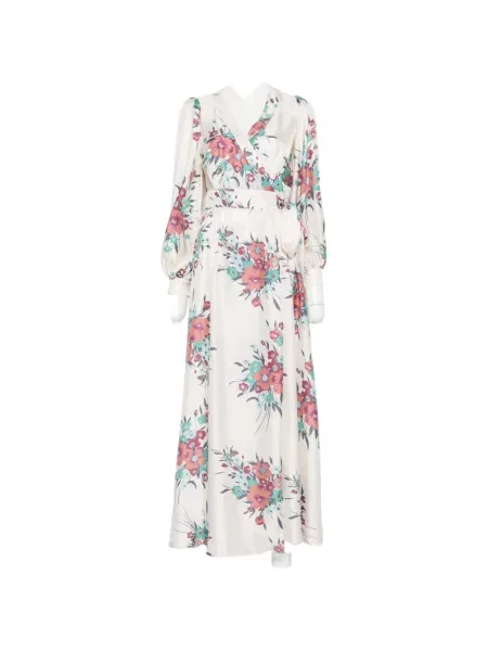 Rochie maxi Raquel Diniz din satin cu model floral cu imagine