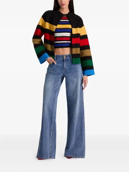 Gulerat geacă Alice + Olivia cu dungi negru