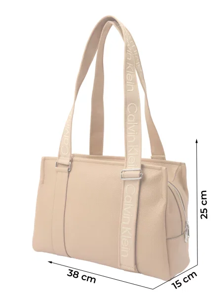 Geantă shopper Calvin Klein cu bretele maro