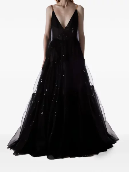Rochie maxi Temily cu paiete negru