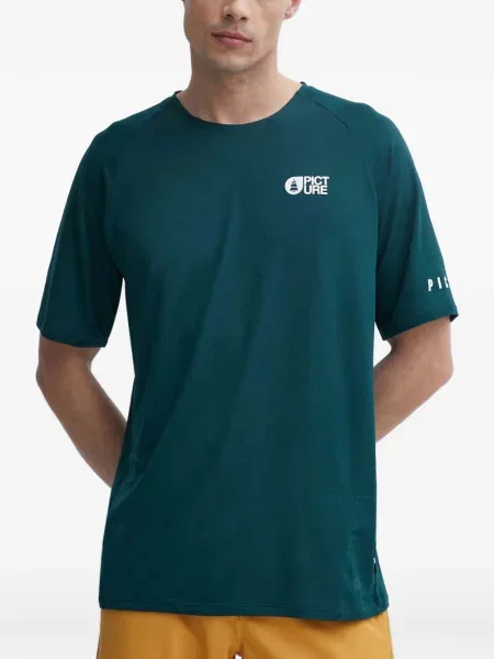 Tricou Picture cu decolteu rotund cu autograf verde