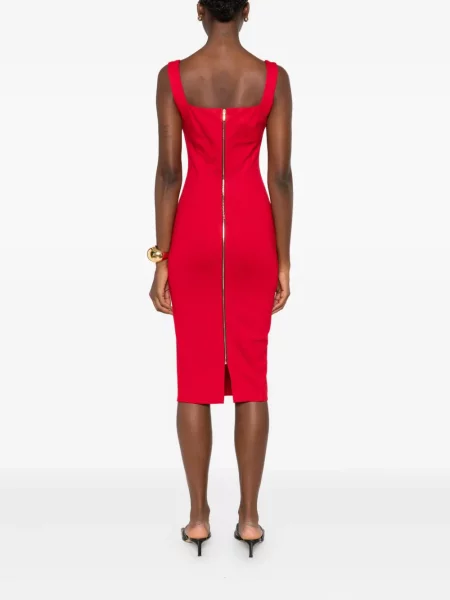 Rochie midi Roserry până la genunchi de costum roșu