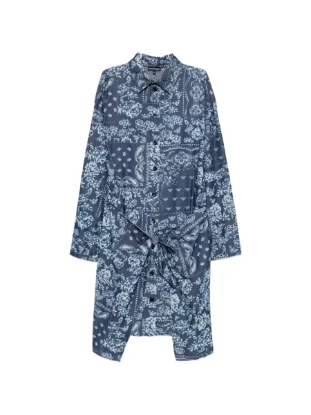 Rochie Emporio Armani cu imagine asimetrică cu legături albastru