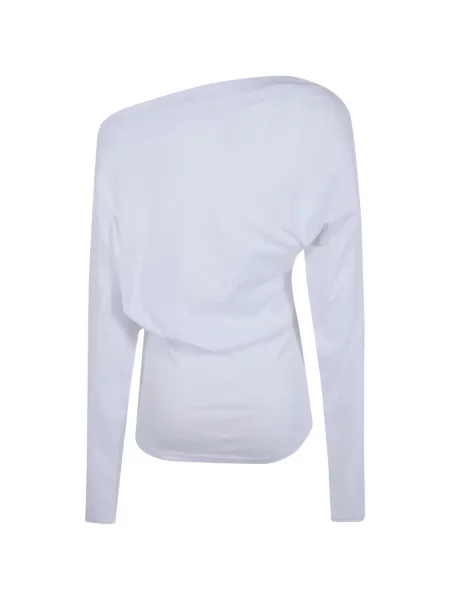 Top Ann Demeulemeester asimetric alb