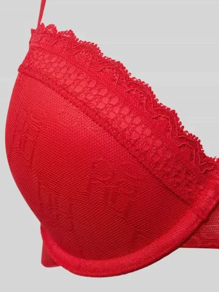 Biustonosz z koronkowym wykończeniem model „SARTORIAL PUSH-UP” Hugo czerwony