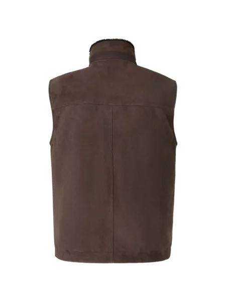 Vestă Canali din piele de căprioară maro