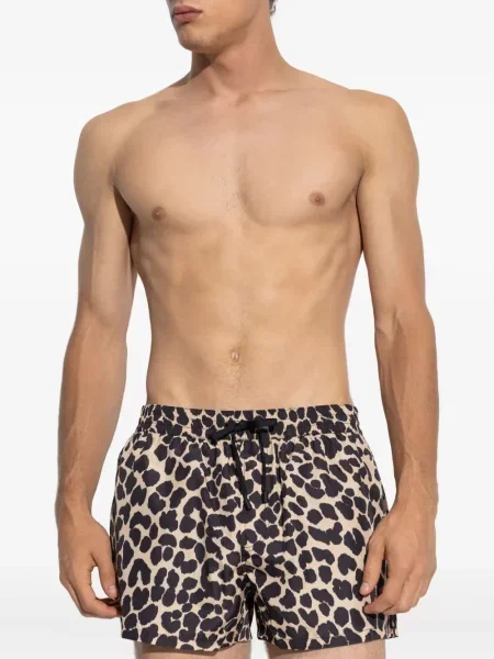 Leopardí spodní díl plavek Balmain s potiskem