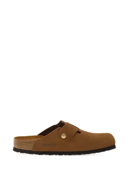 Papuci tip mules Birkenstock cu cataramă maro