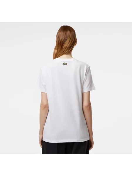 Lacoste T-Shirt Z Nadrukiem Piqué biała