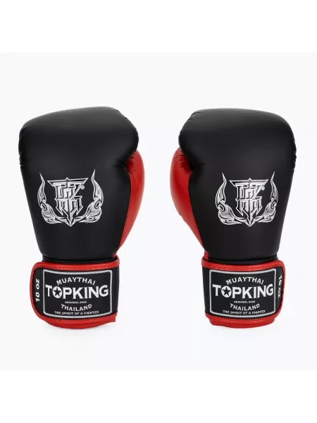 Rękawice bokserskie Top King Reborn Boxing Semi Leather black/red czarne