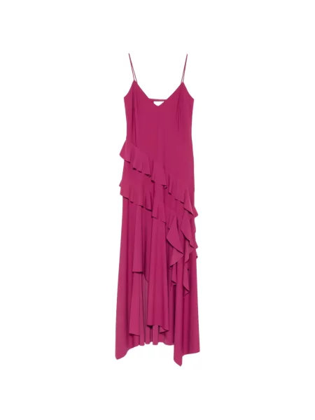 Rochie Love Moschino cu volane asimetrică roz