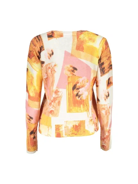Lniany sweter Desigual biały