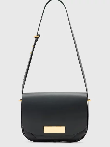 Кожена чанта AllSaints ETTA черно