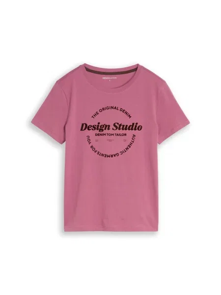 TOM TAILOR DENIM Tricou roz pitaya negru