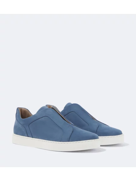 Sneakerși Manolo Blahnik din piele albastru