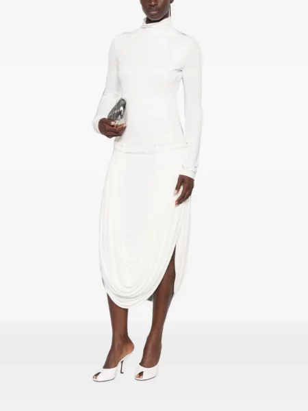 Rochie midi Stella Mccartney drapată alb