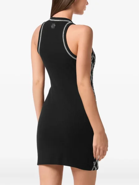 Rochie mini Philipp Plein de cristal de costum negru