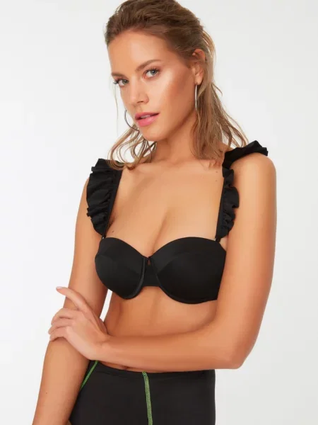 Bikini Trendyol z falbankami czarne
