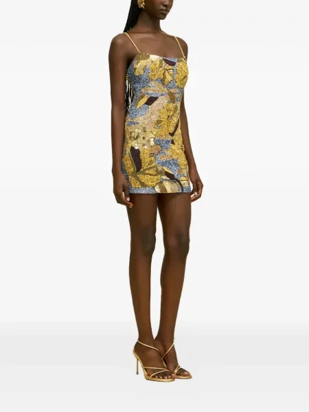 Rochie mini Cult Gaia cu model floral galben