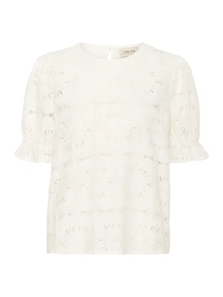 Cream Bluză Libby lână alb