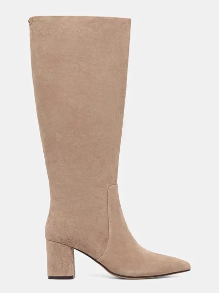 Замшевые сапоги Twinset бежевые