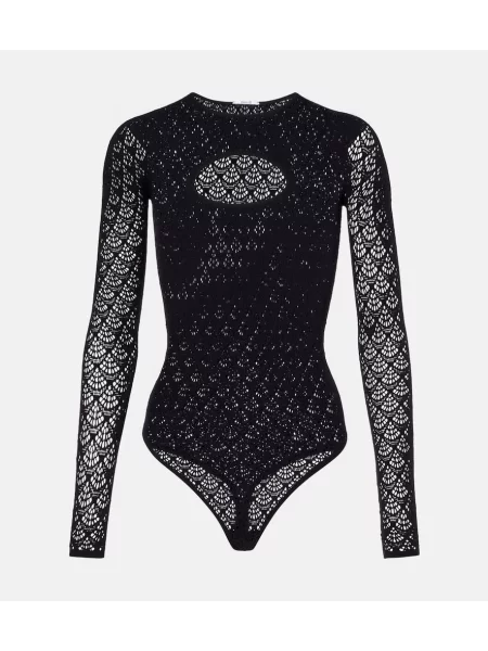 Body Wolford din dantelă negru