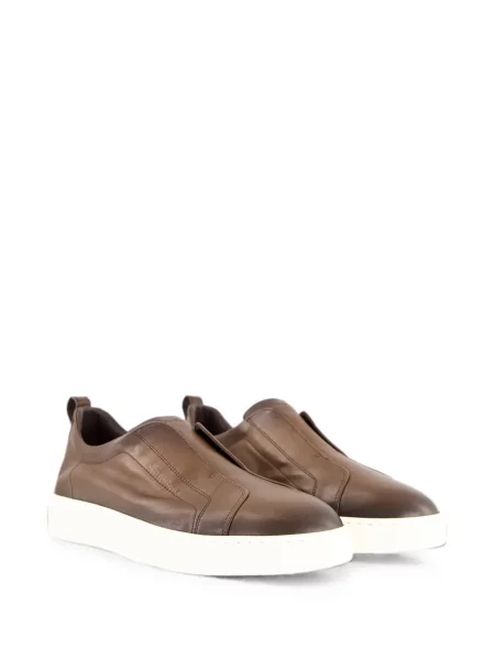 Chiloți Santoni din piele slip-on maro