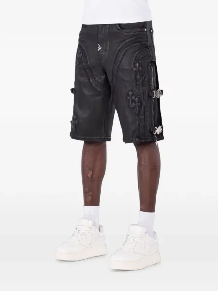 Pantaloni scurți Guapi cu aplicații negru