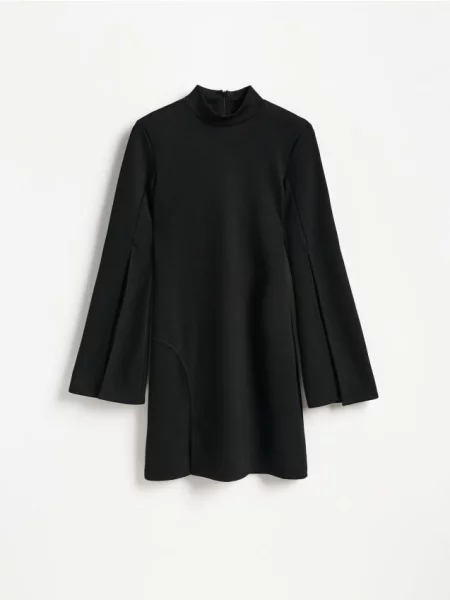 Reserved Rochie mini cu guler înalt negru