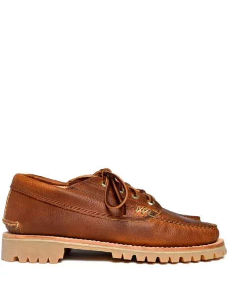 Półbuty Yuketen sznurowane skórzane brązowe