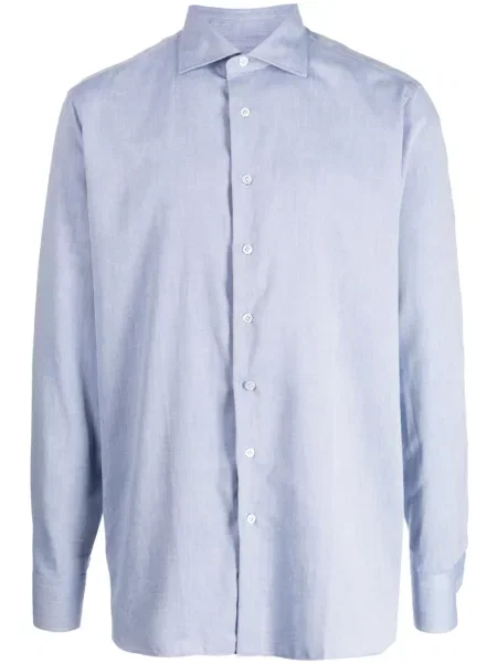 Cămașă Lardini din țesătură twill albastru