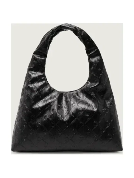 Táska Calvin Klein Emblem Aop Puffer Lg Shoulder Ba fekete