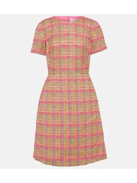 Midi obleka Carolina Herrera s karirastim vzorcem