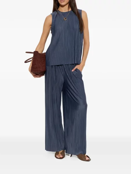Pantaloni palazzo Samsøe Samsøe albastru