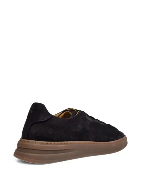 Sneakerși Henderson Baracco cu șireturi din piele de căprioară negru