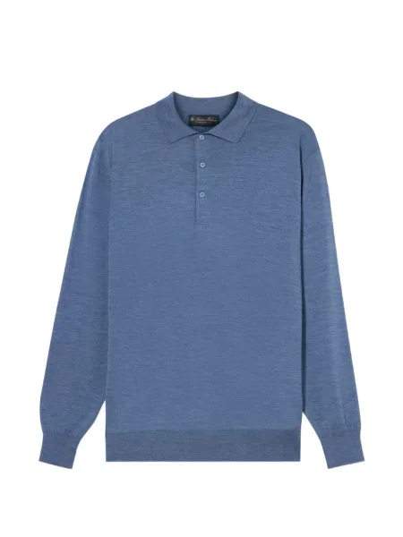 Tricou polo Brooks Brothers de lână albastru