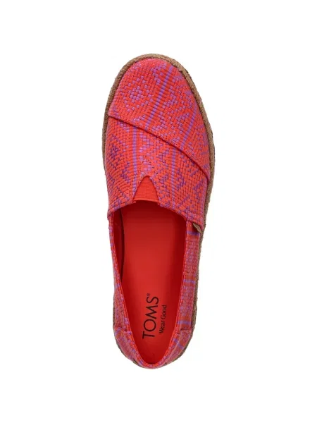 Espadrile Toms fără toc țesuți roșu
