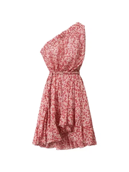 Rochie Marant Etoile cu model floral cu imagine cu un umăr gol roșu