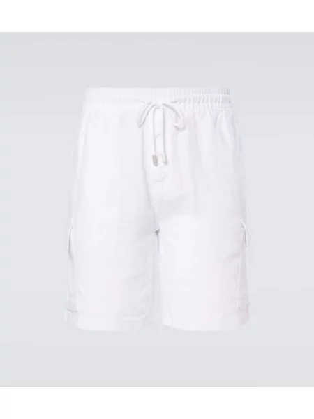 Lněné kraťasy Vilebrequin bílé