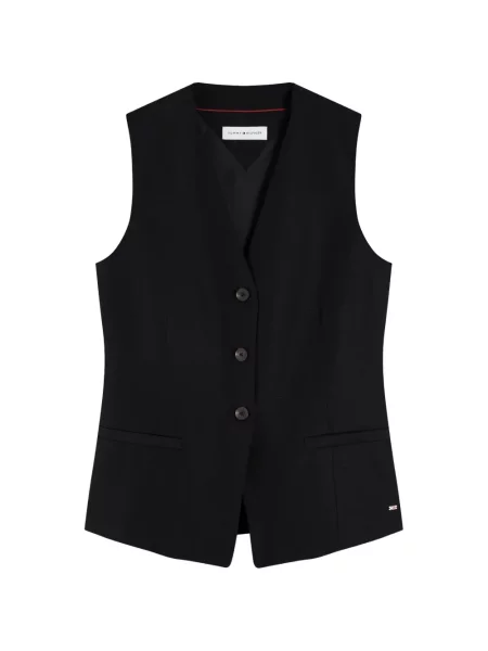 Vestă Tommy Hilfiger cu decolteu în V negru