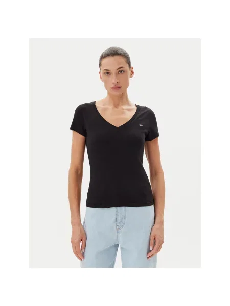 Tommy Jeans Set 2 majice Šarena Slim Fit crna