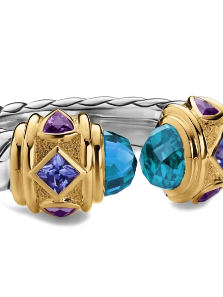Inel David Yurman cu strasuri galben