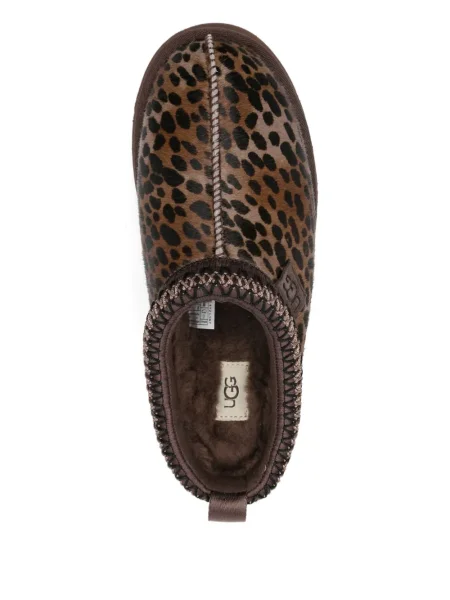 Papuci tip mules Ugg cu platformă cu imagine cu model leopard maro