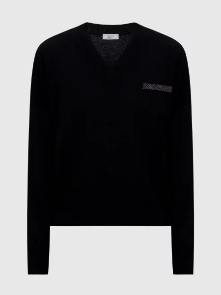 Пуловер з вовни шовку та кашеміру Peserico чорний