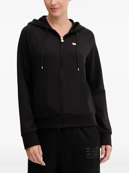 Hanorac cu glugă Ea7 Emporio Armani negru