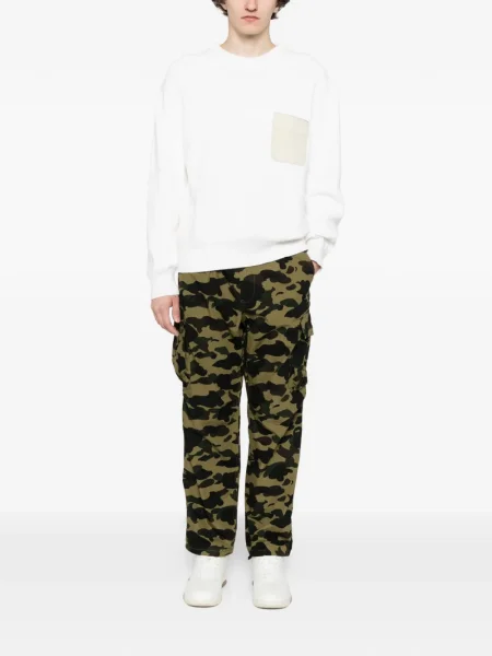 Pantaloni A Bathing Ape® cu imagine cu model camuflaj verde