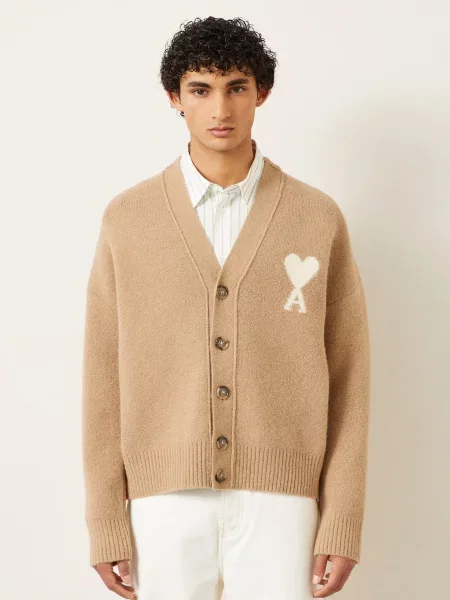 Ami Paris Kardigan beige beżowy
