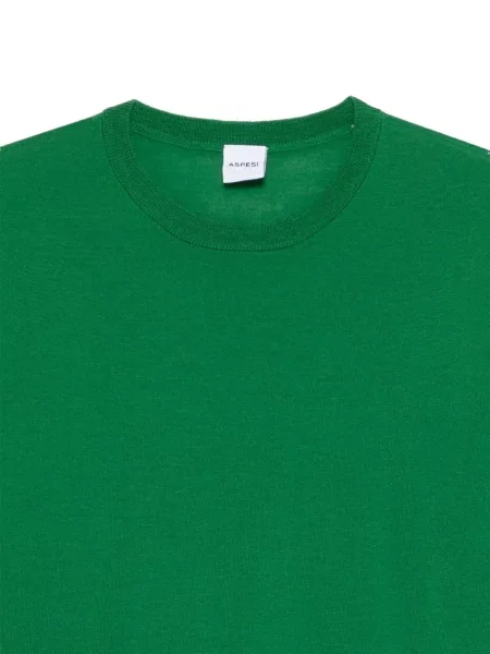 Sweter Aspesi z okrągłym dekoltem zielony