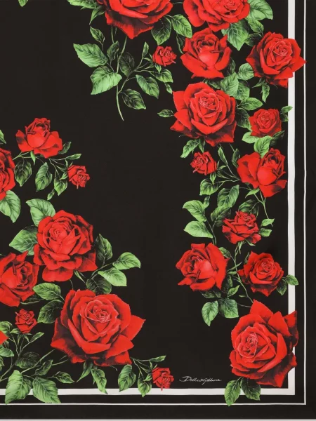 Fular Dolce & Gabbana de mătase cu imagine negru